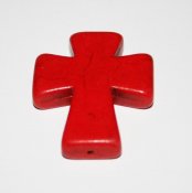 Imiterad turkos - kors 35 mm, röd