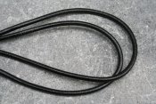Äkta läderband - 4 mm, svart