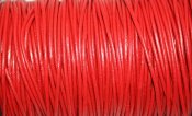 Äkta läderband - 3 mm, röd