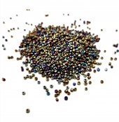 Seed Beads - 2 mm, svart ab