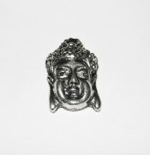 Antiksilverfärgade berlocker - buddha ansikte, 25 mm