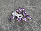 Strassrondeller - 8 mm, lila