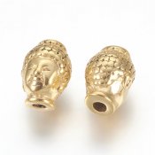 Rostfritt stål - guldfärgad pärla, buddha