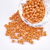 Seed Beads - 4 mm, glansigt orange