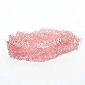 Facetterade glaspärlor - 4x3 mm, rosa AB