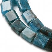 Ädelstenspärlor - rektangulära pärlor med 2-hål, apatit