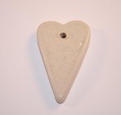 Stort keramikhjärta, vitt- 5 cm