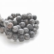Ädelstenspärlor - 10 mm, grå jasper