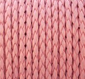 Flätad läderimitation - ljusrosa, 3 mm