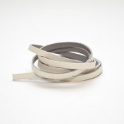 Platt läderimitation - 5 mm, vitgrå