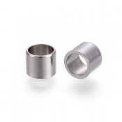 Rostfritt stål pärla tunna tub 6x5 mm hål 5 mm