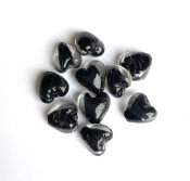 Silverfoilhjärtan 12 mm svart