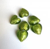 Silverfoilhjärtan 20 mm rgrön