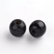 Träpärlor svart 8 mm