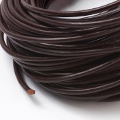 Äkta läderband 2 mm, mörkbrun