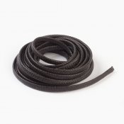 Äkta flätat läderband, platt, ca 11x5 mm
