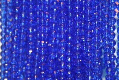 Facetterade glaspärlor - 8 mm, kornblå