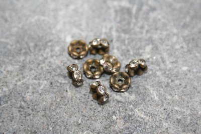 Strassrondeller - 8 mm, brons