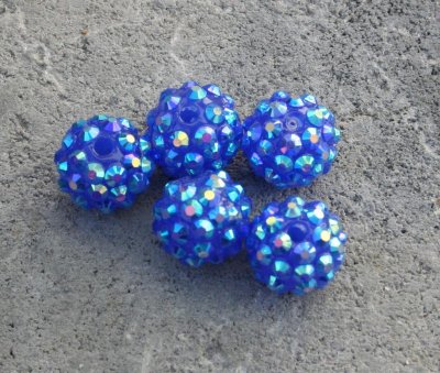 Strasspärla i akryl - 10x12 mm, blå