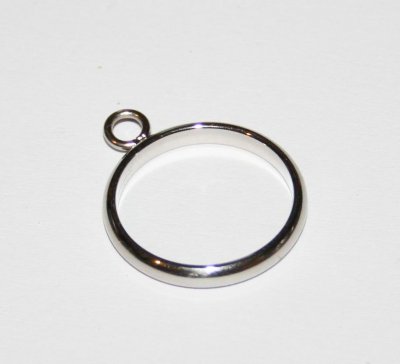 Rostfritt stål - smal fingerring med ögla, 19 mm