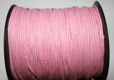 Hel rulle vaxad bomullstråd - 2 mm, rosa