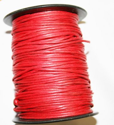 Vaxad bomullstråd, 3 mm-röd