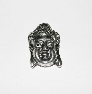 Antiksilverfärgade berlocker - buddha ansikte, 25 mm