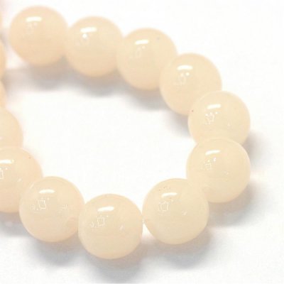 Imiterad jade - 6 mm, beige