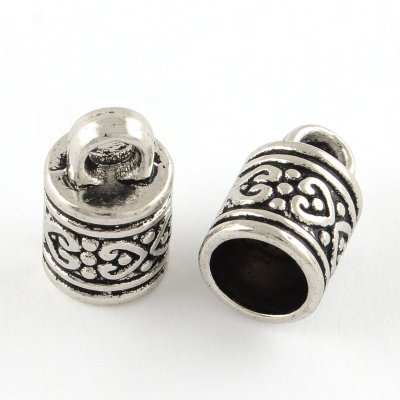 Runt avslut - 16x10 mm antik