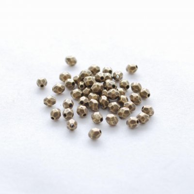 Bronsfärgade pärlor - 3,5 mm, tyngre facetterade