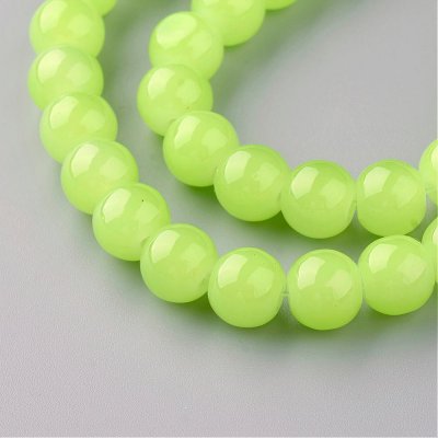 Imiterad jade - 8 mm, limegrön