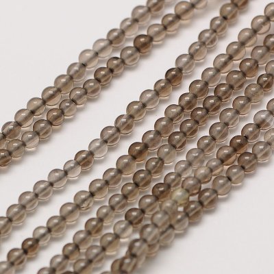 Ädelstenspärlor - 2 mm, rökkvarts