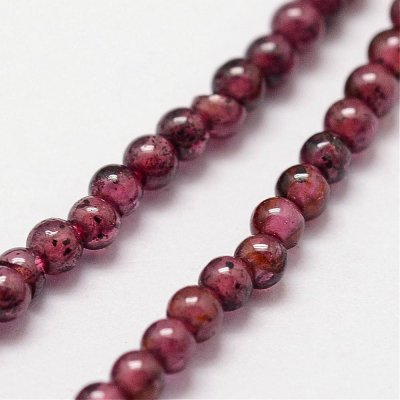 Ädelstenspärlor - 2 mm, granat