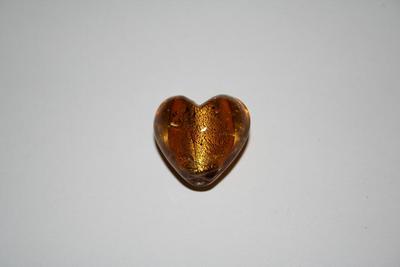 Silverfoilhjärtan - 20 mm, brun