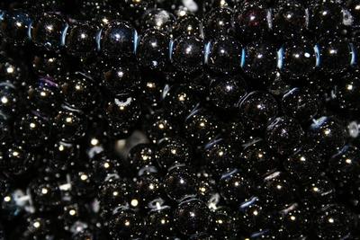 Lackerade glaspärlor - 8 mm, svart