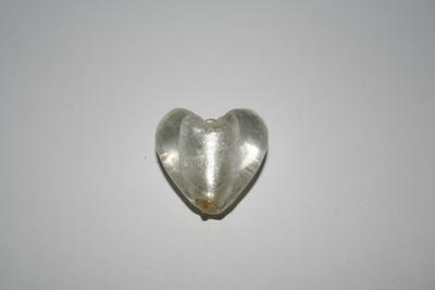 Silverfoilhjärtan - 20 mm, vit