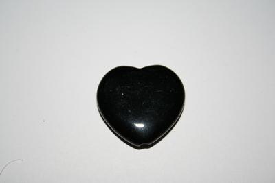 Ädelstenspärla - hjärta, blackstone 25 mm