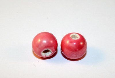 Lampworkpärla - 12 mm, rosa AB-colour