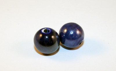 Lampworkpärla - 12 mm, blålila AB-colour