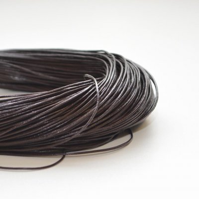 Äkta läderband - 1 mm, mörkbrun