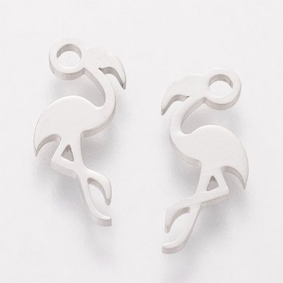 Rostfritt stål berlock flamingo