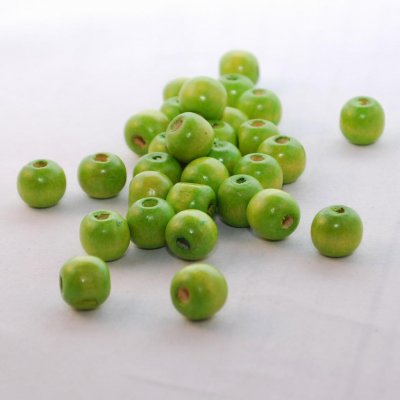 Träpärlor 12 mm, grön, 30 st