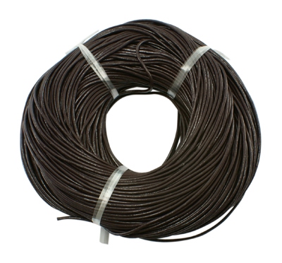 Äkta läderband 3 mm, mörkbrun