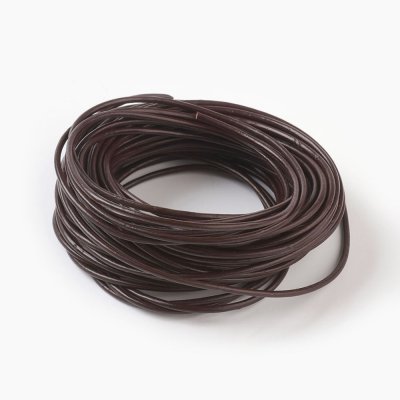 Äkta läderband 2 mm, mörkbrun